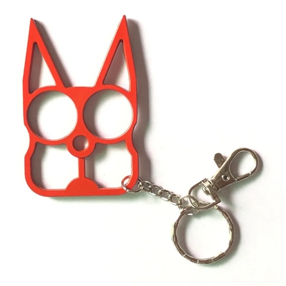 Killer cool cat metal personal protection key chain cherry red!